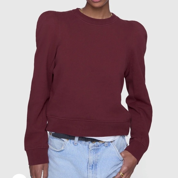 Rebecca Minkoff Red Lacquer Jade Sculpted Sweatshirt  Small - Picture 1 of 3